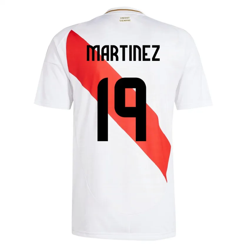 Danxen Kinder Peru Nahomi Martínez #19 Weiß Heimtrikot Trikot 24-26 T-Shirt