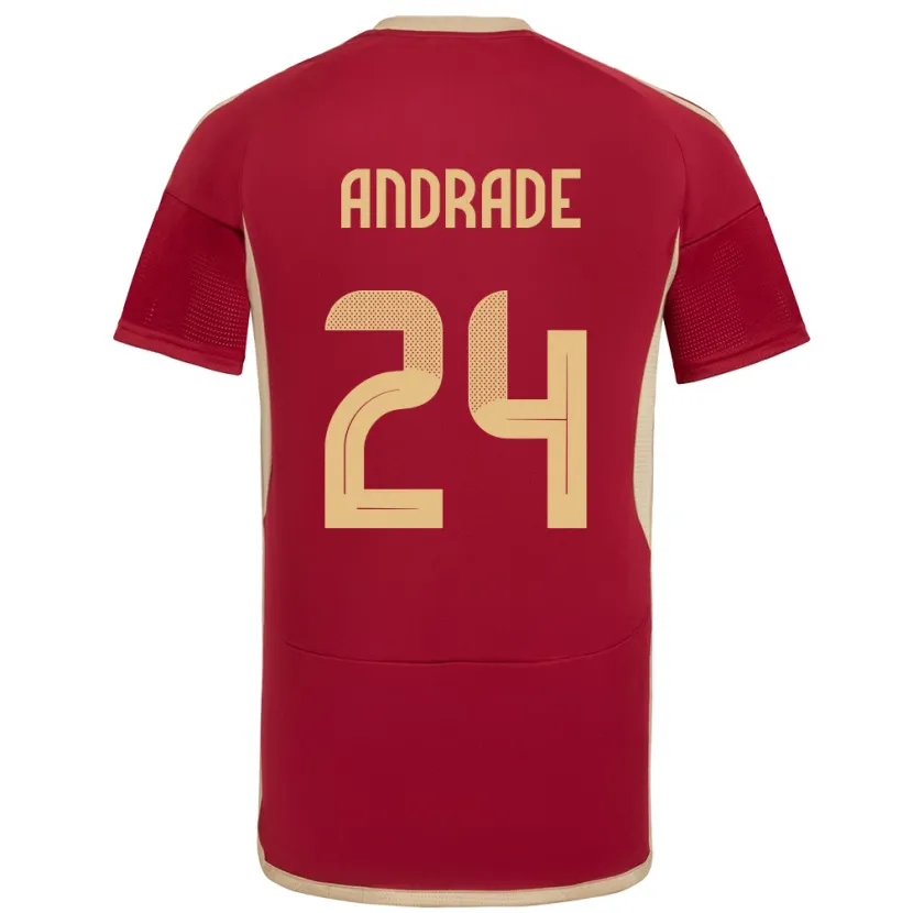 Danxen Kinder Venezuela Kervin Andrade #24 Burgund Heimtrikot Trikot 24-26 T-Shirt