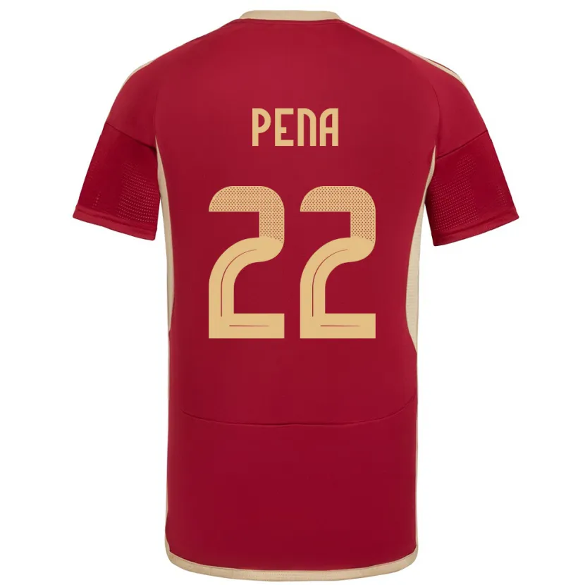 Danxen Kinder Venezuela Lewuis Peña #22 Burgund Heimtrikot Trikot 24-26 T-Shirt