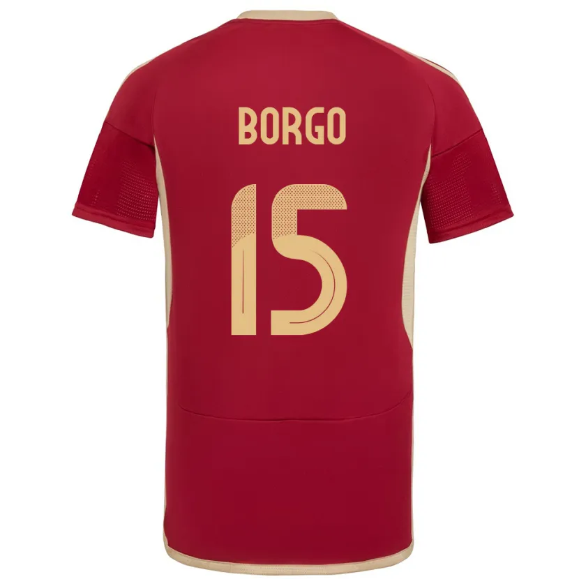 Danxen Kinder Venezuela Ángel Borgo #15 Burgund Heimtrikot Trikot 24-26 T-Shirt