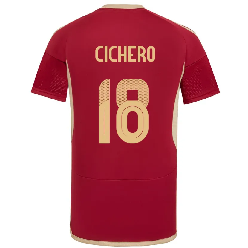 Danxen Kinder Venezuela Alejandro Cichero #18 Burgund Heimtrikot Trikot 24-26 T-Shirt