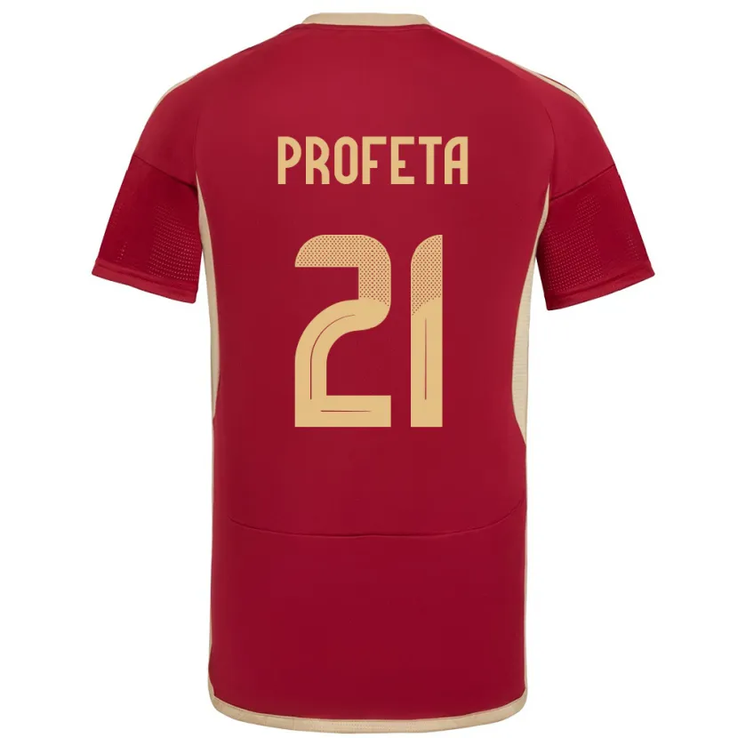 Danxen Kinder Venezuela Nicola Profeta #21 Burgund Heimtrikot Trikot 24-26 T-Shirt