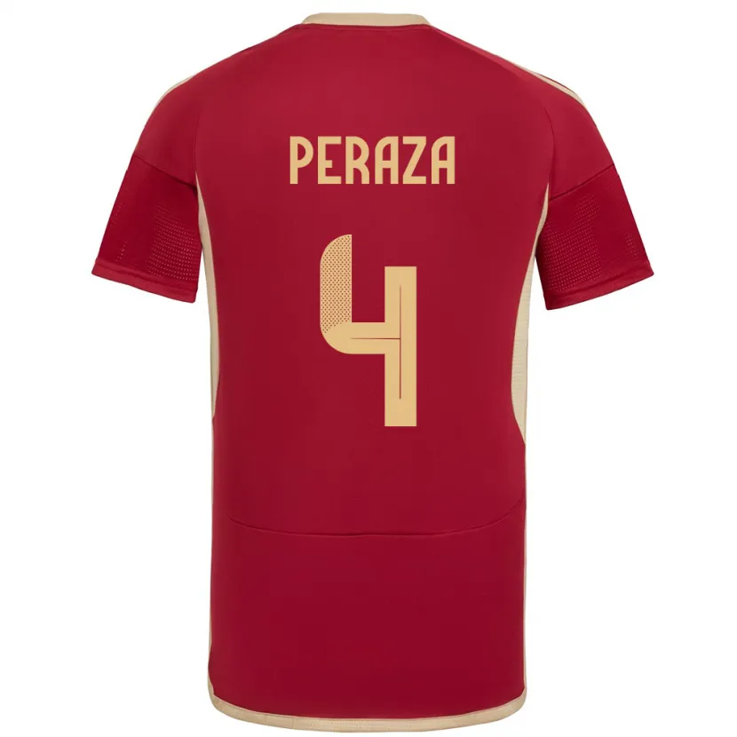 Danxen Kinder Venezuela María Peraza #4 Burgund Heimtrikot Trikot 24-26 T-Shirt