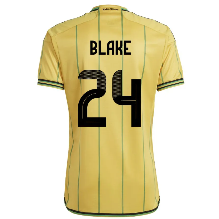 Danxen Kinder Jamaika Andre Blake #24 Gelb Heimtrikot Trikot 24-26 T-Shirt