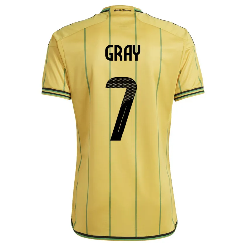 Danxen Kinder Jamaika Demarai Gray #7 Gelb Heimtrikot Trikot 24-26 T-Shirt