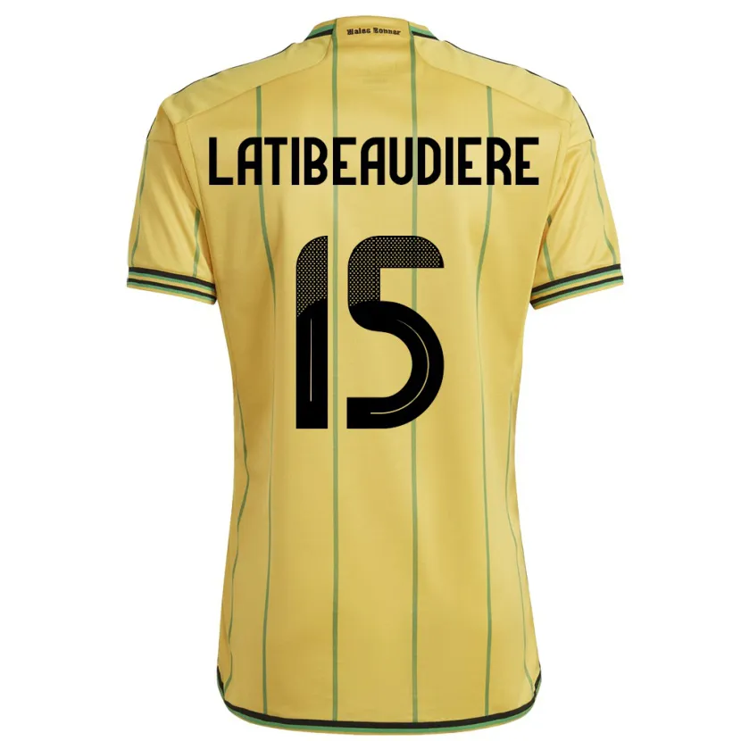Danxen Kinder Jamaika Joel Latibeaudiere #15 Gelb Heimtrikot Trikot 24-26 T-Shirt