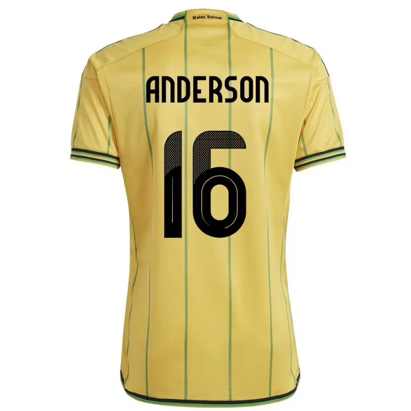 Danxen Kinder Jamaika Karoy Anderson #16 Gelb Heimtrikot Trikot 24-26 T-Shirt