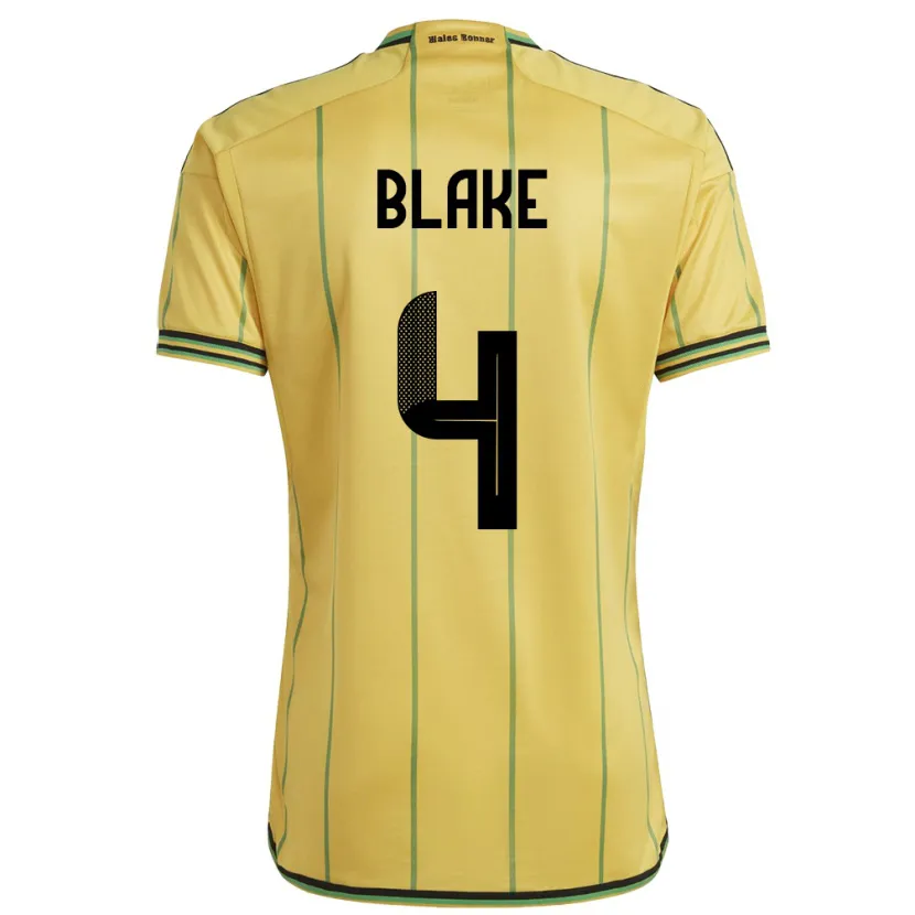 Danxen Kinder Jamaika Romain Blake #4 Gelb Heimtrikot Trikot 24-26 T-Shirt