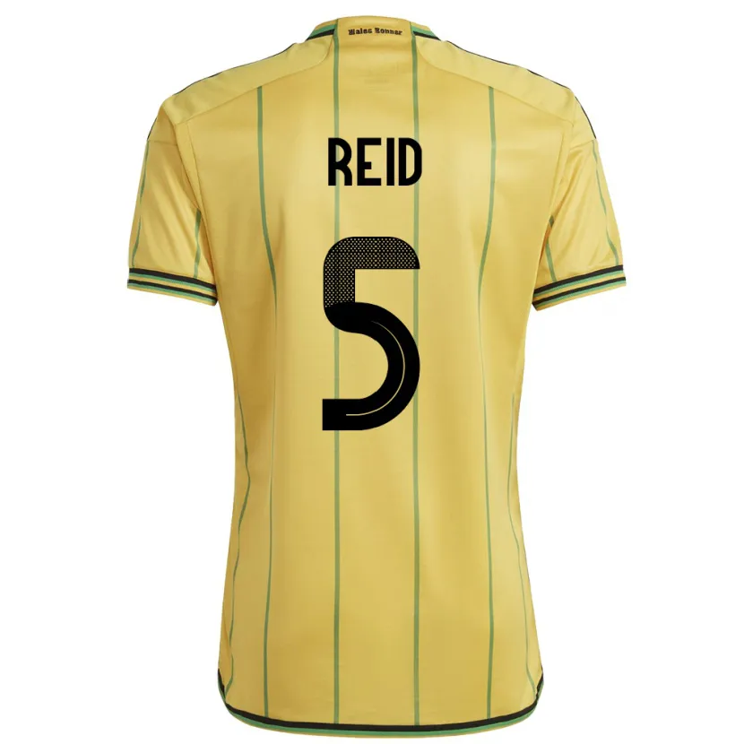 Danxen Kinder Jamaika Adrian Reid #5 Gelb Heimtrikot Trikot 24-26 T-Shirt