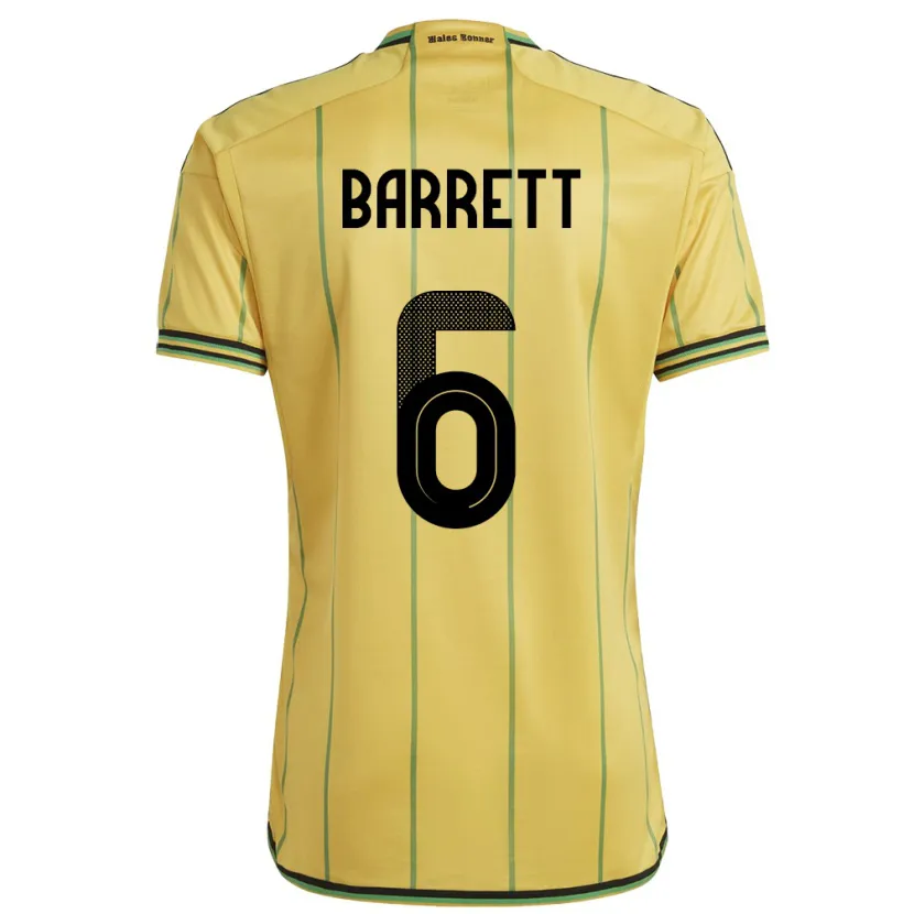 Danxen Kinder Jamaika Ronaldo Barrett #6 Gelb Heimtrikot Trikot 24-26 T-Shirt