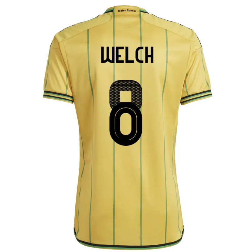 Danxen Kinder Jamaika Makai Welch #8 Gelb Heimtrikot Trikot 24-26 T-Shirt