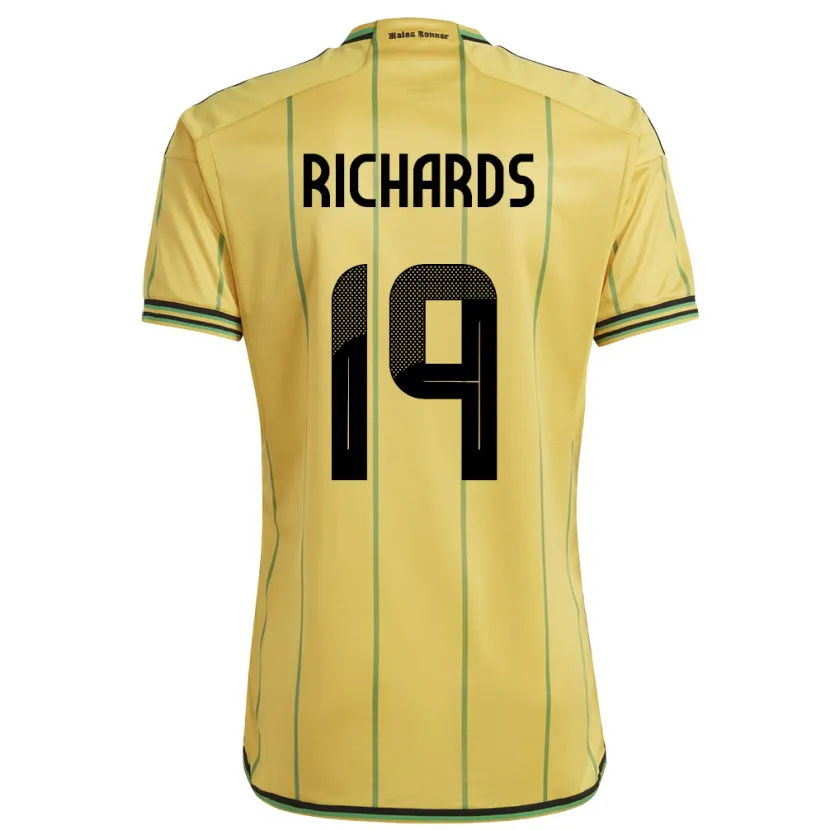 Danxen Kinder Jamaika Davia Richards #19 Gelb Heimtrikot Trikot 24-26 T-Shirt
