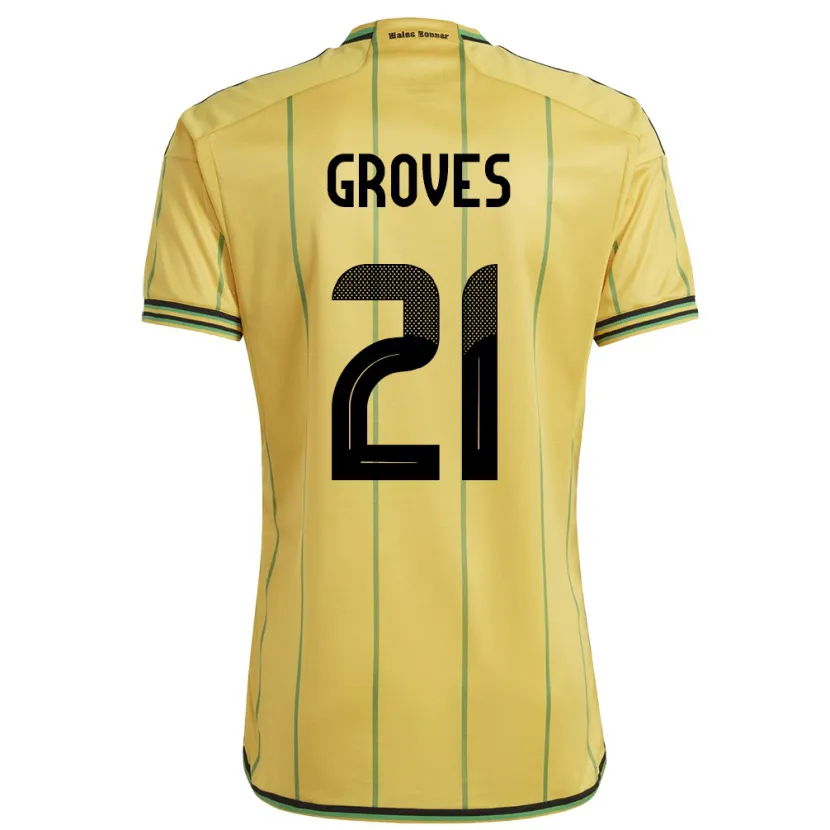 Danxen Kinder Jamaika Isreala Groves #21 Gelb Heimtrikot Trikot 24-26 T-Shirt