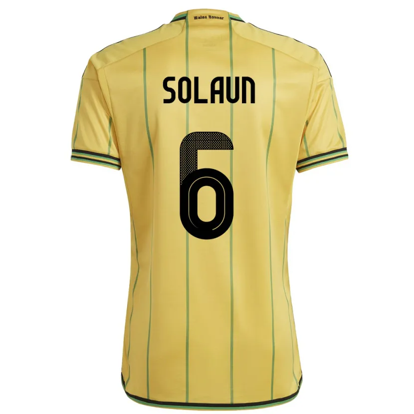 Danxen Kinder Jamaika Havana Solaun #6 Gelb Heimtrikot Trikot 24-26 T-Shirt