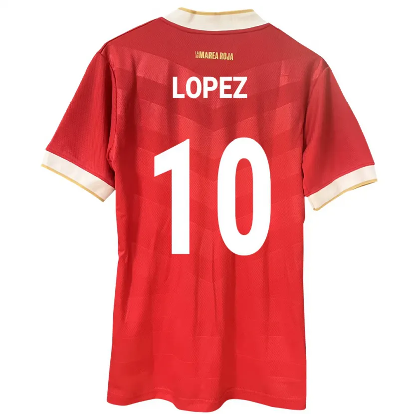 Danxen Kinder Panama Ovidio Lopez #10 Rot Heimtrikot Trikot 24-26 T-Shirt