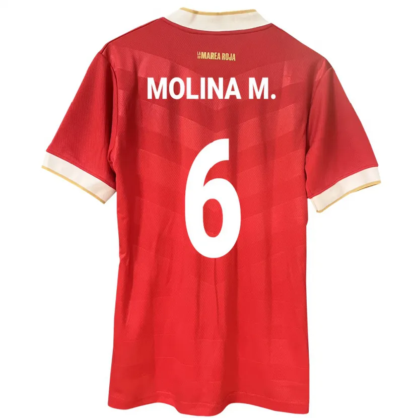 Danxen Kinder Panama Mariana Molina #6 Rot Heimtrikot Trikot 24-26 T-Shirt