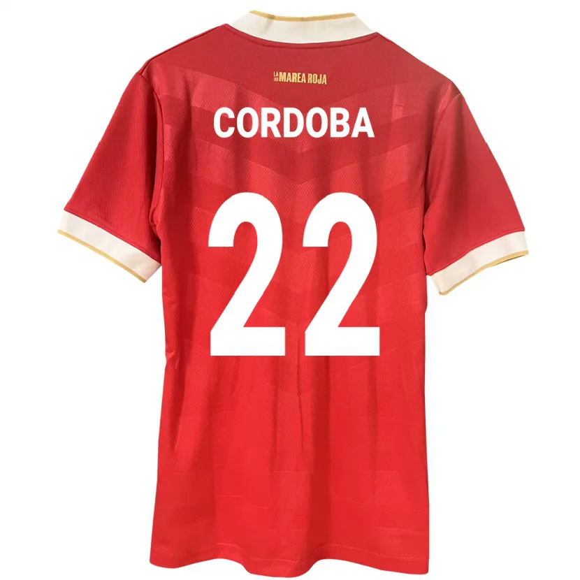 Danxen Kinder Panama Farissa Córdoba #22 Rot Heimtrikot Trikot 24-26 T-Shirt