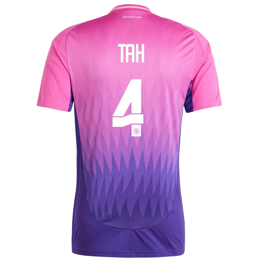 Danxen Kinder Deutschland Jonathan Tah #4 Pink Lila Auswärtstrikot Trikot 24-26 T-Shirt
