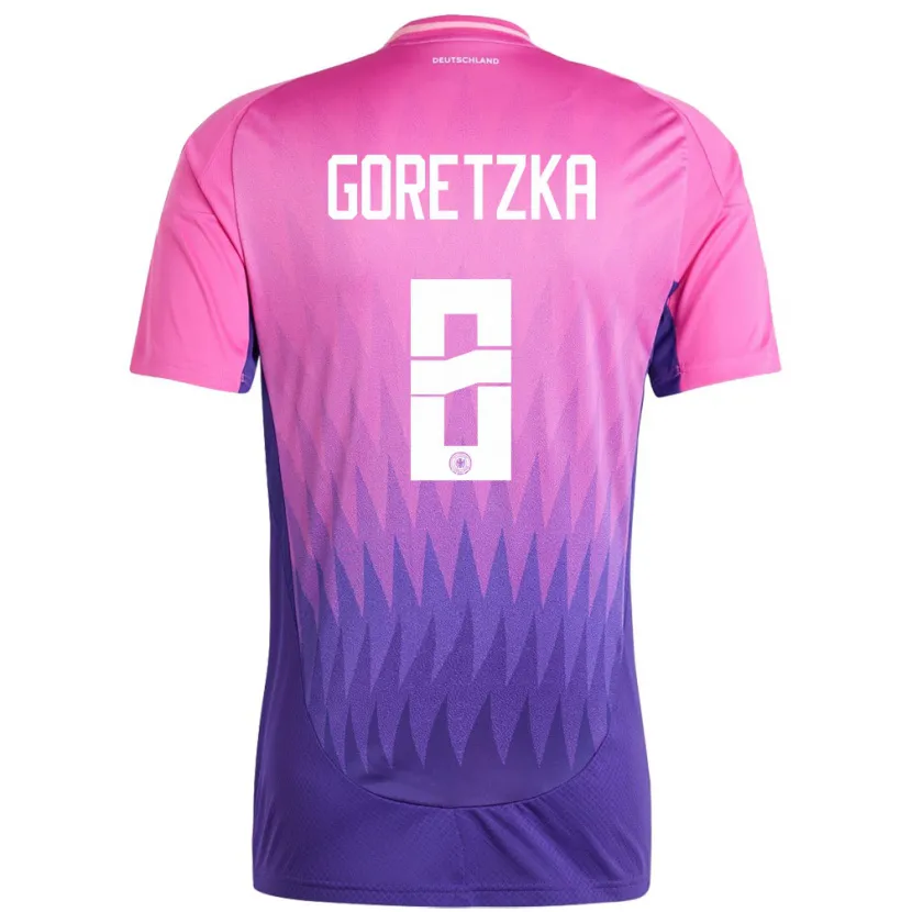 Danxen Kinder Deutschland Leon Goretzka #8 Pink Lila Auswärtstrikot Trikot 24-26 T-Shirt