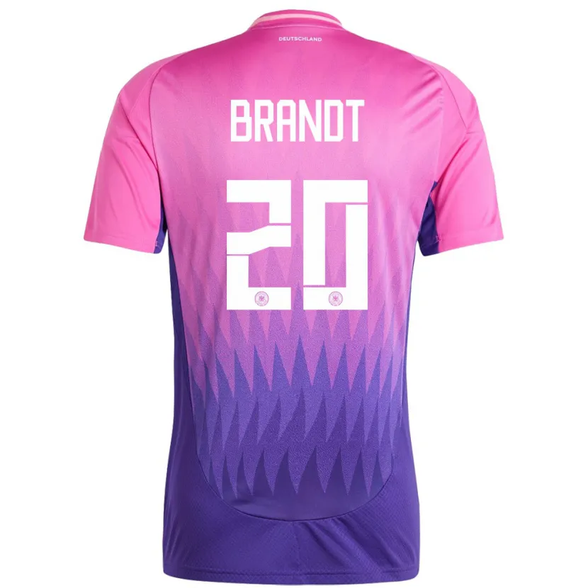 Danxen Kinder Deutschland Julian Brandt #20 Pink Lila Auswärtstrikot Trikot 24-26 T-Shirt