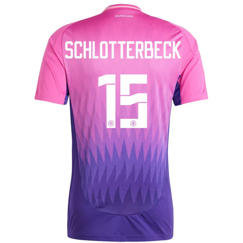 Danxen Kinder Deutschland Nico Schlotterbeck #15 Pink Lila Auswärtstrikot Trikot 24-26 T-Shirt