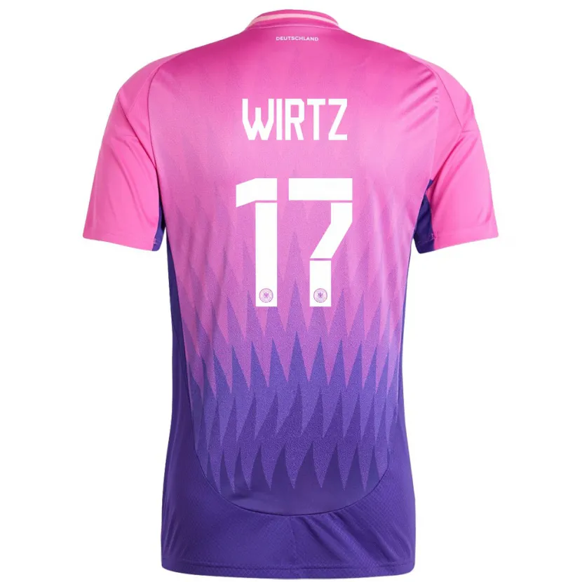Danxen Kinder Deutschland Florian Wirtz #17 Pink Lila Auswärtstrikot Trikot 24-26 T-Shirt
