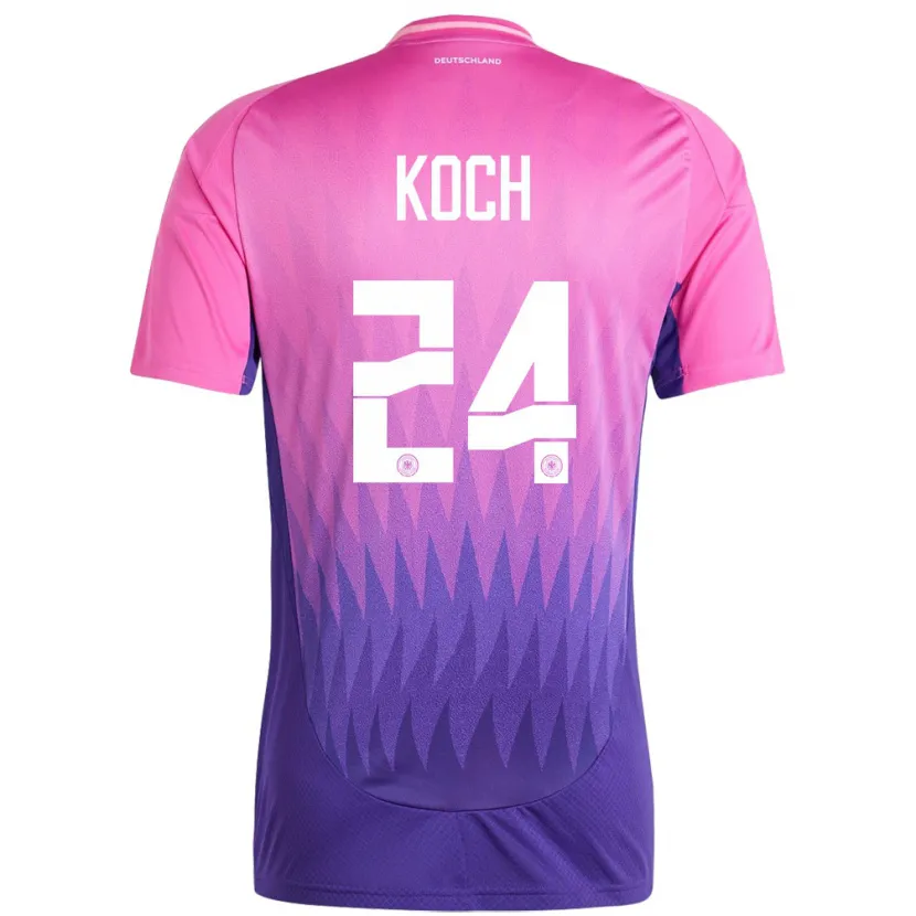 Danxen Kinder Deutschland Robin Koch #24 Pink Lila Auswärtstrikot Trikot 24-26 T-Shirt