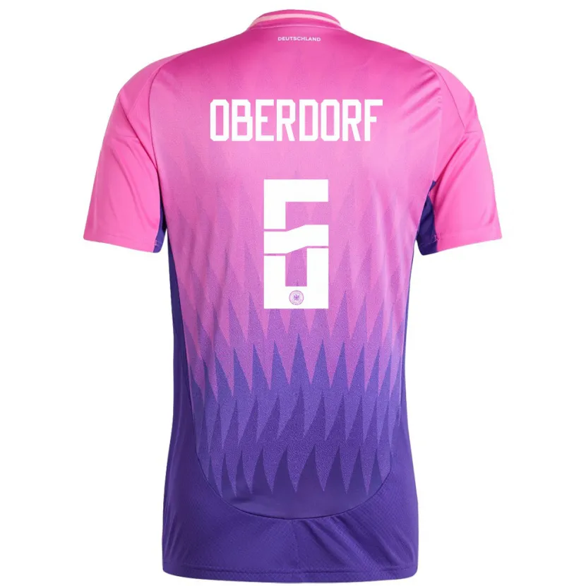 Danxen Kinder Deutschland Lena Oberdorf #6 Pink Lila Auswärtstrikot Trikot 24-26 T-Shirt