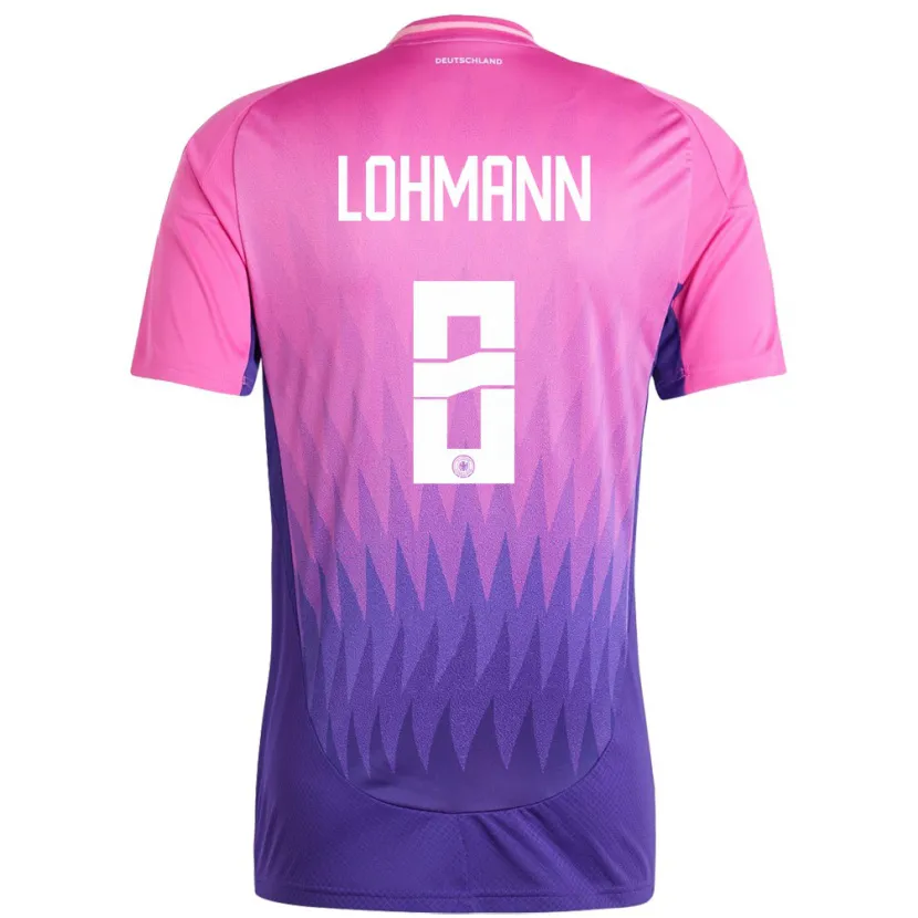 Danxen Kinder Deutschland Sydney Lohmann #8 Pink Lila Auswärtstrikot Trikot 24-26 T-Shirt
