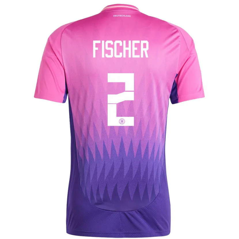 Danxen Kinder Deutschland Kilian Fischer #2 Pink Lila Auswärtstrikot Trikot 24-26 T-Shirt