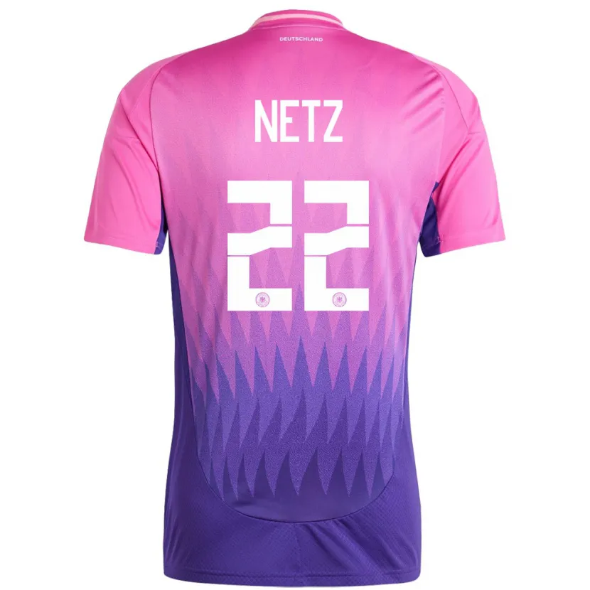 Danxen Kinder Deutschland Luca Netz #22 Pink Lila Auswärtstrikot Trikot 24-26 T-Shirt