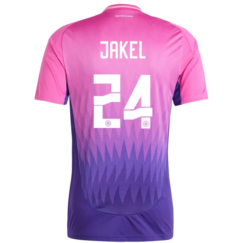 Danxen Kinder Deutschland Frederik Jakel #24 Pink Lila Auswärtstrikot Trikot 24-26 T-Shirt