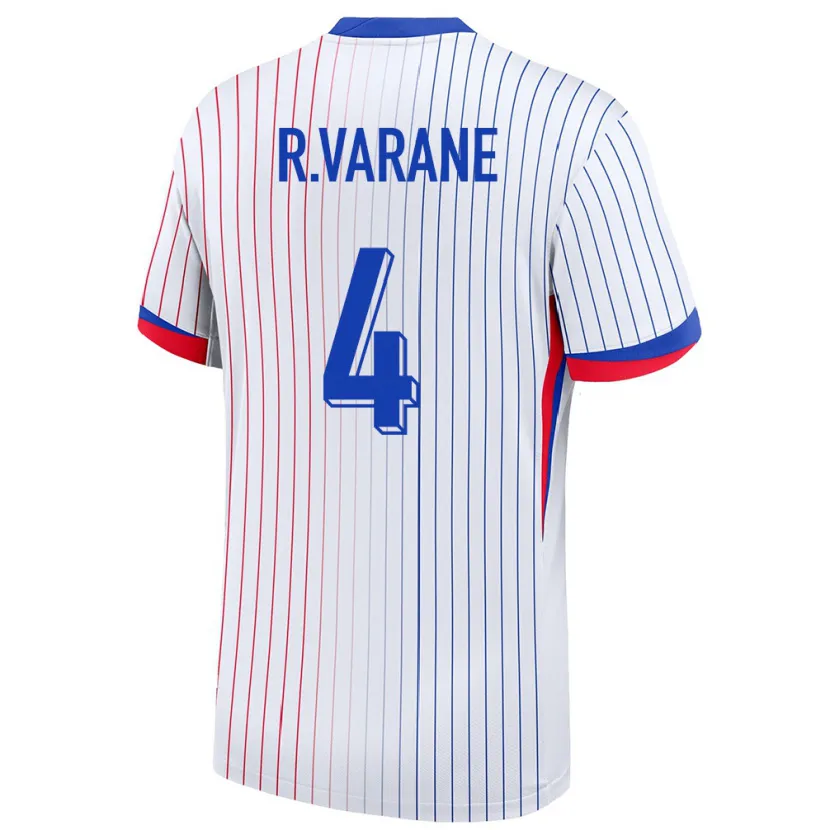 Danxen Kinder Frankreich Raphael Varane #4 Weiß Auswärtstrikot Trikot 24-26 T-Shirt
