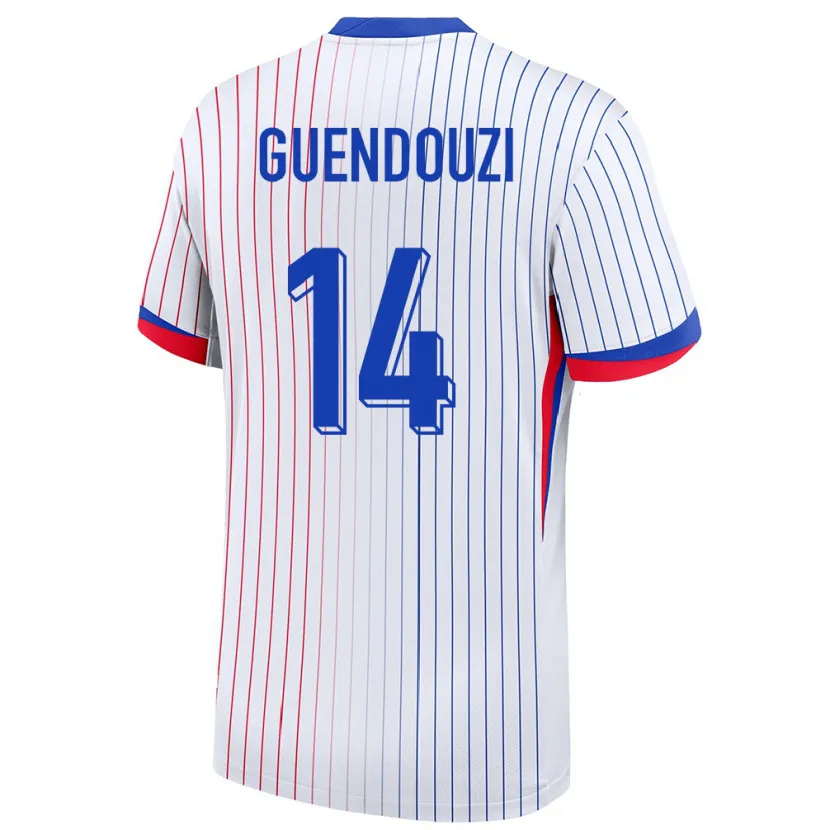 Danxen Kinder Frankreich Matteo Guendouzi #14 Weiß Auswärtstrikot Trikot 24-26 T-Shirt