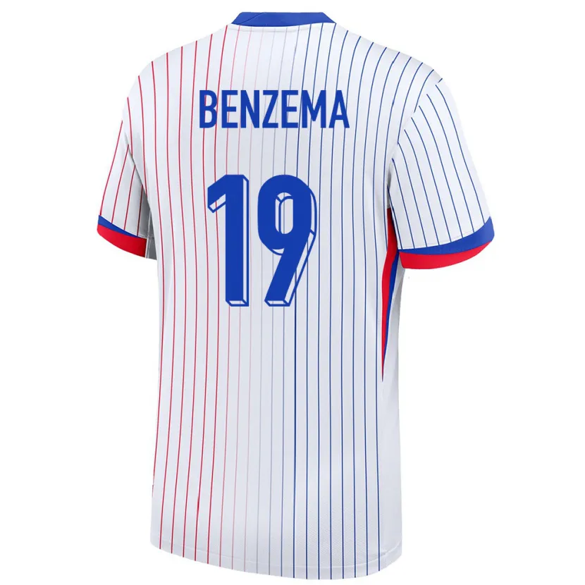 Danxen Kinder Frankreich Karim Benzema #19 Weiß Auswärtstrikot Trikot 24-26 T-Shirt