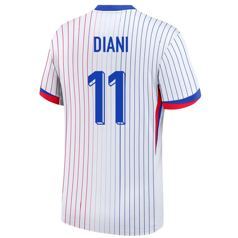 Danxen Kinder Frankreich Kadidiatou Diani #11 Weiß Auswärtstrikot Trikot 24-26 T-Shirt