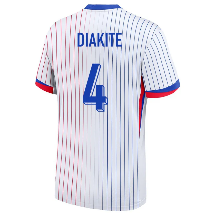 Danxen Kinder Frankreich Bafode Diakite #4 Weiß Auswärtstrikot Trikot 24-26 T-Shirt