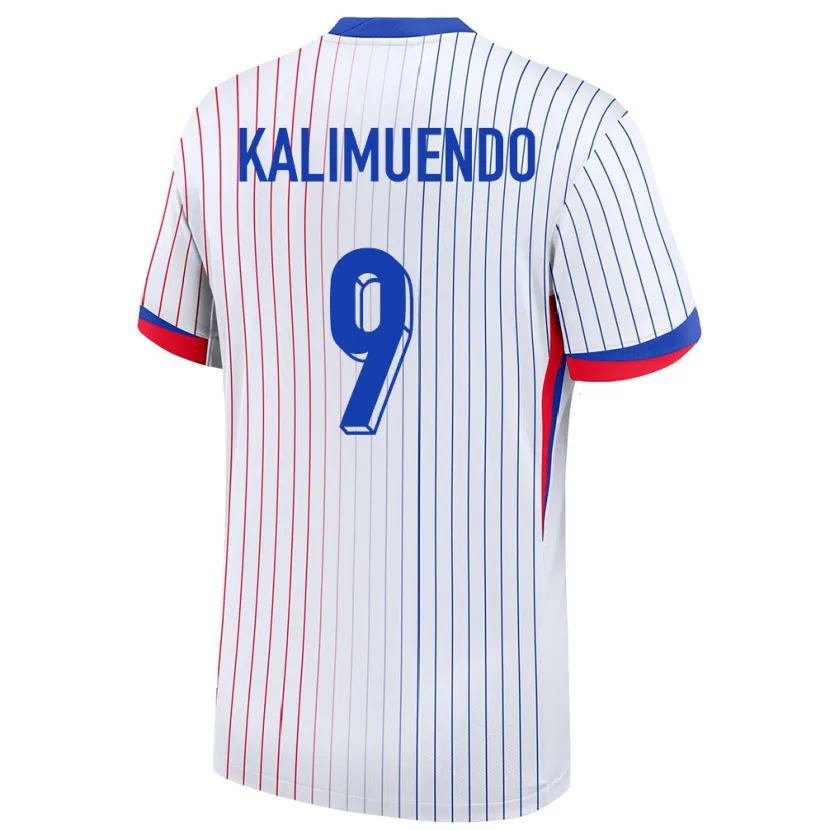 Danxen Kinder Frankreich Arnaud Kalimuendo #9 Weiß Auswärtstrikot Trikot 24-26 T-Shirt