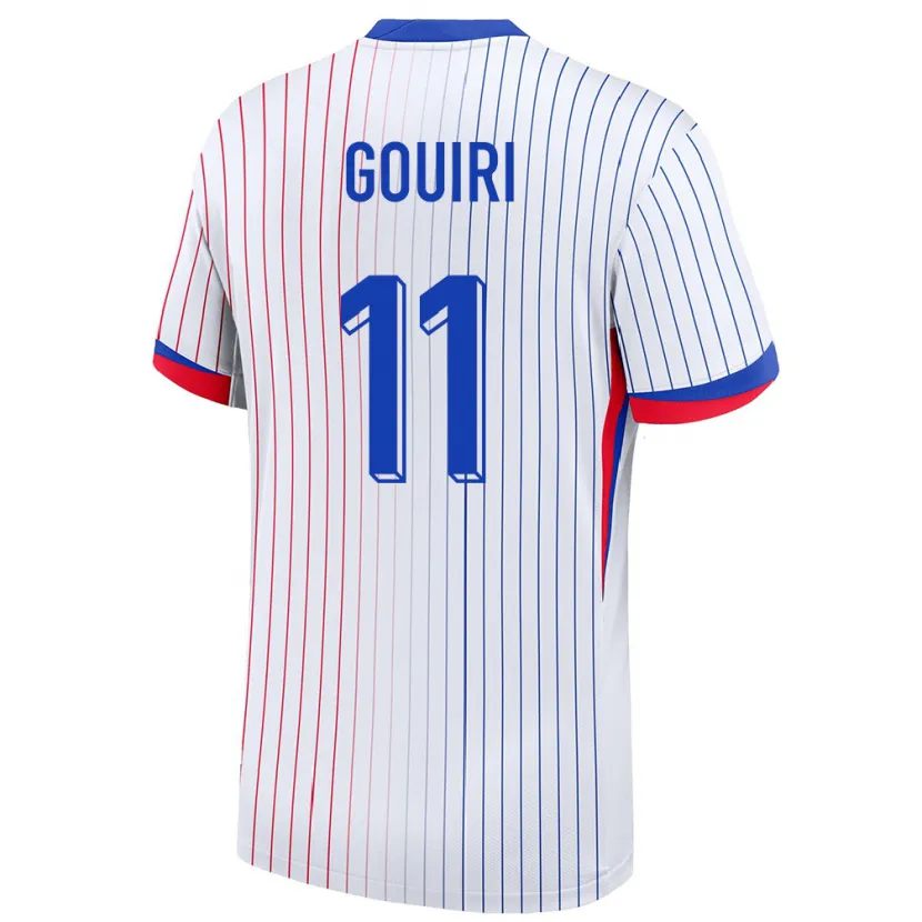 Danxen Kinder Frankreich Amine Gouiri #11 Weiß Auswärtstrikot Trikot 24-26 T-Shirt