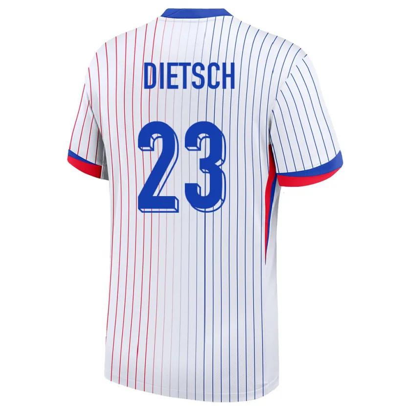 Danxen Kinder Frankreich Guillaume Dietsch #23 Weiß Auswärtstrikot Trikot 24-26 T-Shirt