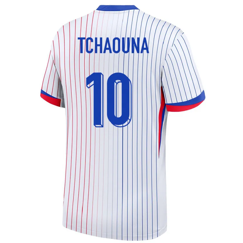 Danxen Kinder Frankreich Loum Tchaouna #10 Weiß Auswärtstrikot Trikot 24-26 T-Shirt
