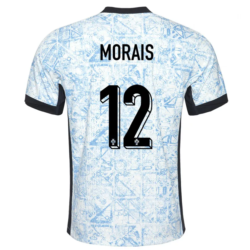 Danxen Kinder Portugal Patricia Morais #12 Cremeblau Auswärtstrikot Trikot 24-26 T-Shirt