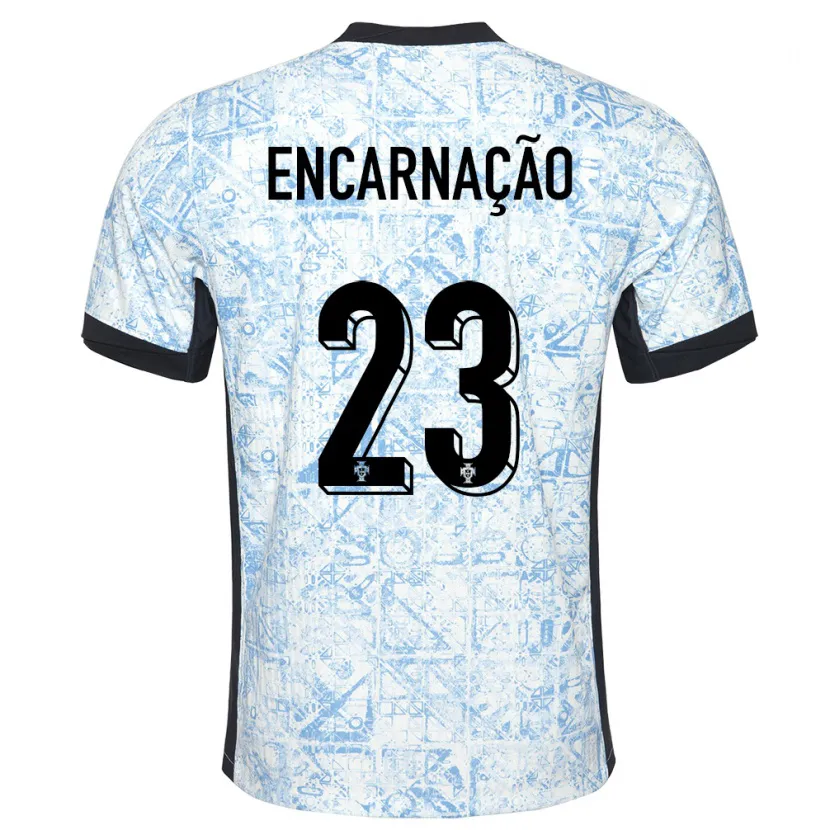 Danxen Kinder Portugal Telma Encarnacao #23 Cremeblau Auswärtstrikot Trikot 24-26 T-Shirt