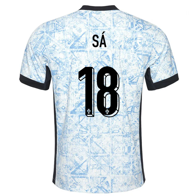 Danxen Kinder Portugal Gustavo Sa #18 Cremeblau Auswärtstrikot Trikot 24-26 T-Shirt