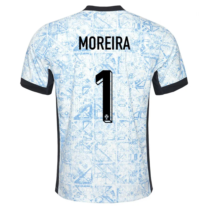 Danxen Kinder Portugal Andre Moreira #1 Cremeblau Auswärtstrikot Trikot 24-26 T-Shirt