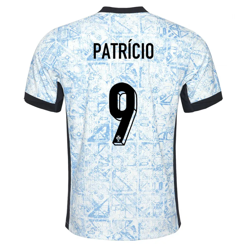 Danxen Kinder Portugal Nuno Patricio #9 Cremeblau Auswärtstrikot Trikot 24-26 T-Shirt