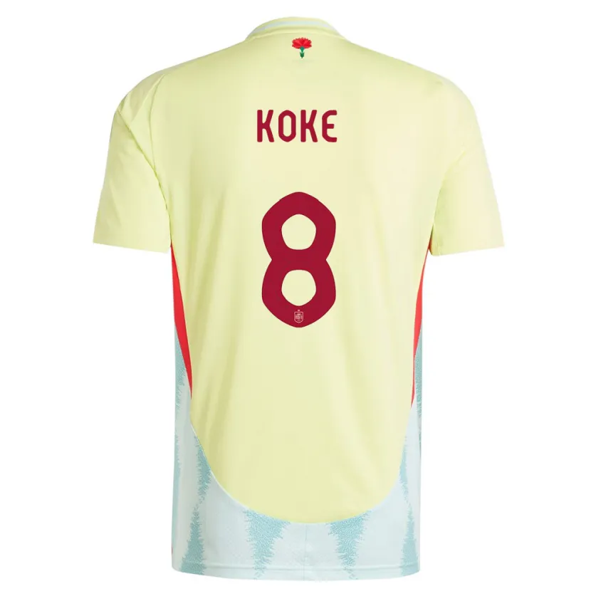 Danxen Kinder Spanien Koke #8 Gelb Auswärtstrikot Trikot 24-26 T-Shirt