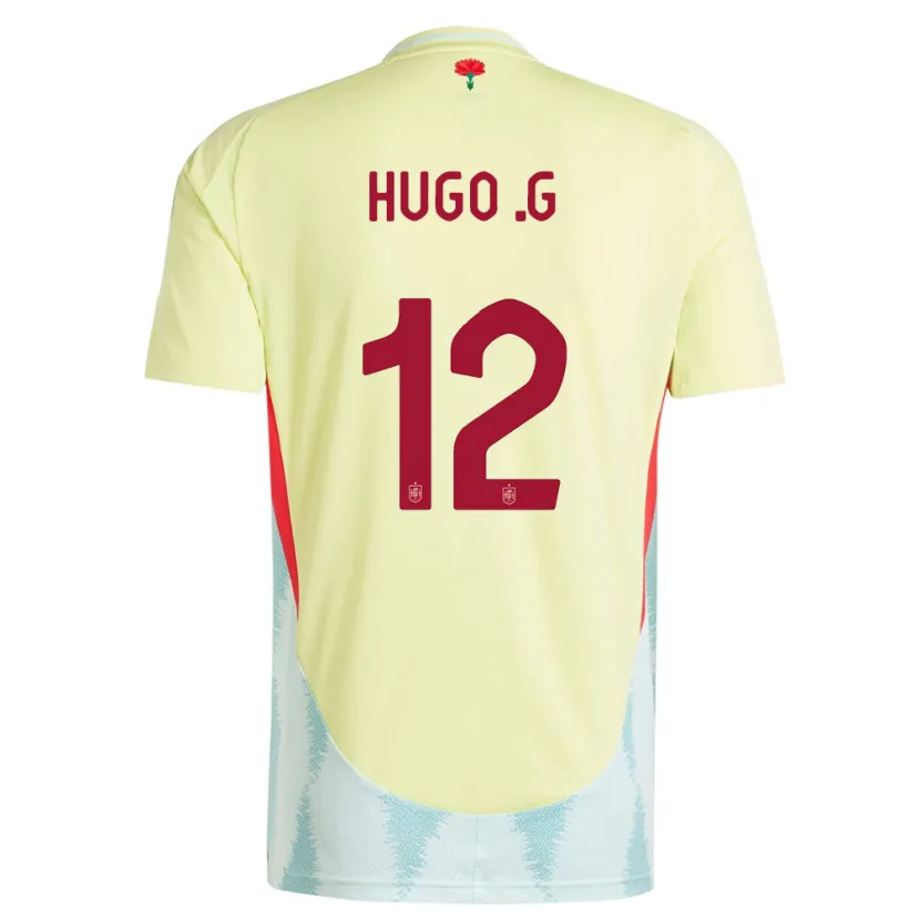 Danxen Kinder Spanien Hugo Guillamon #12 Gelb Auswärtstrikot Trikot 24-26 T-Shirt