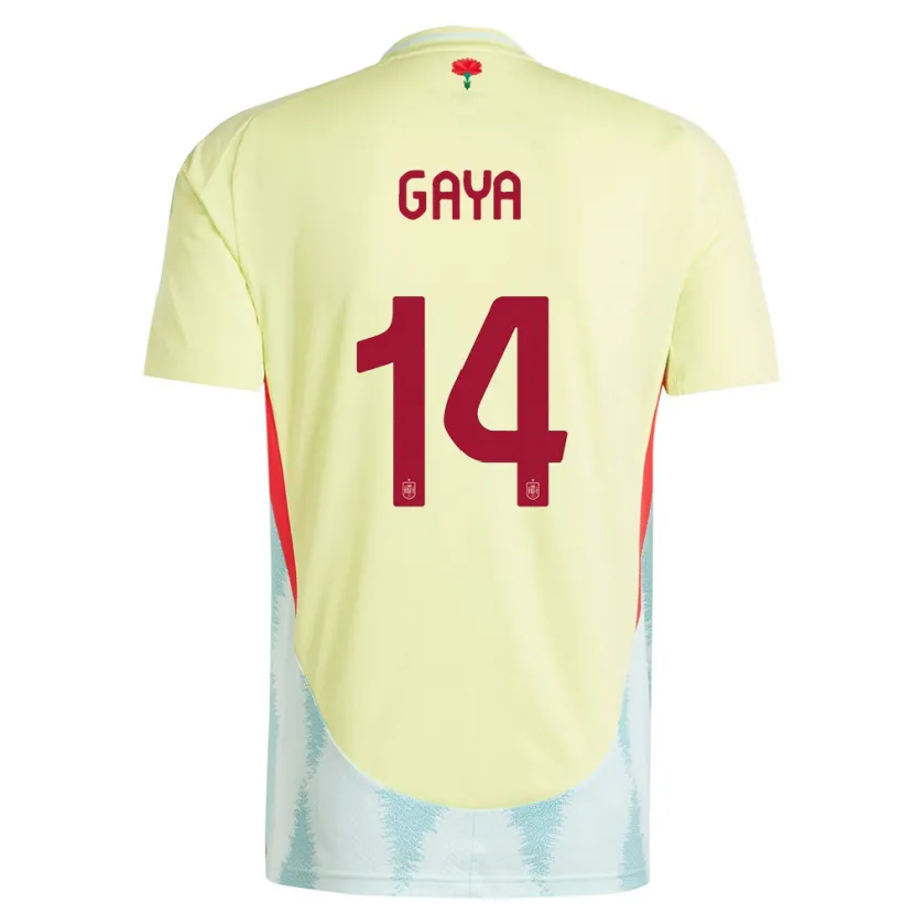Danxen Kinder Spanien Jose Gaya #14 Gelb Auswärtstrikot Trikot 24-26 T-Shirt