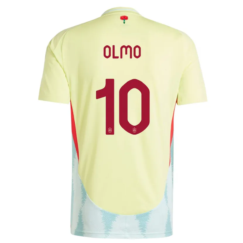 Danxen Kinder Spanien Dani Olmo #10 Gelb Auswärtstrikot Trikot 24-26 T-Shirt